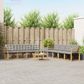 Outdoor-Sofagarnitur mit Kissen 9 pcs Weiß und Hellgrau