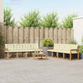 Outdoor-Sofagarnitur mit Kissen 9 pcs Weiß und Creme
