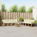 Outdoor-Sofagarnitur mit Kissen 9 pcs Weiß und Creme