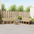 Outdoor-Sofagarnitur mit Kissen 9 pcs Weiß und Beige
