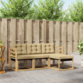 Outdoor-Sofagarnitur mit Kissen 4 pcs Weiß und Beige
