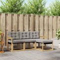 Outdoor-Sofagarnitur mit Kissen 4 pcs Weiß und Hellgrau
