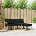 Outdoor-Sofagarnitur mit Kissen 4 pcs Weiß und Schwarz