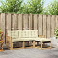 Outdoor-Sofagarnitur mit Kissen 4 pcs Weiß und Creme