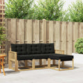 Outdoor-Sofagarnitur mit Kissen 4 pcs Weiß und Schwarz