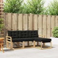 Outdoor-Sofagarnitur mit Kissen 4 pcs Weiß und Schwarz