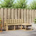 Outdoor-Sofagarnitur mit Kissen 4 pcs Weiß und Beige