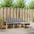 Outdoor-Sofagarnitur mit Kissen 4 pcs Weiß und Hellgrau