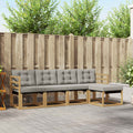 Outdoor-Sofagarnitur mit Kissen 5 pcs Weiß und Hellgrau