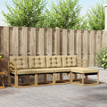 Outdoor-Sofagarnitur mit Kissen 5 pcs Weiß und Beige