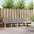 Outdoor-Sofagarnitur mit Kissen 5 pcs Weiß und Hellgrau