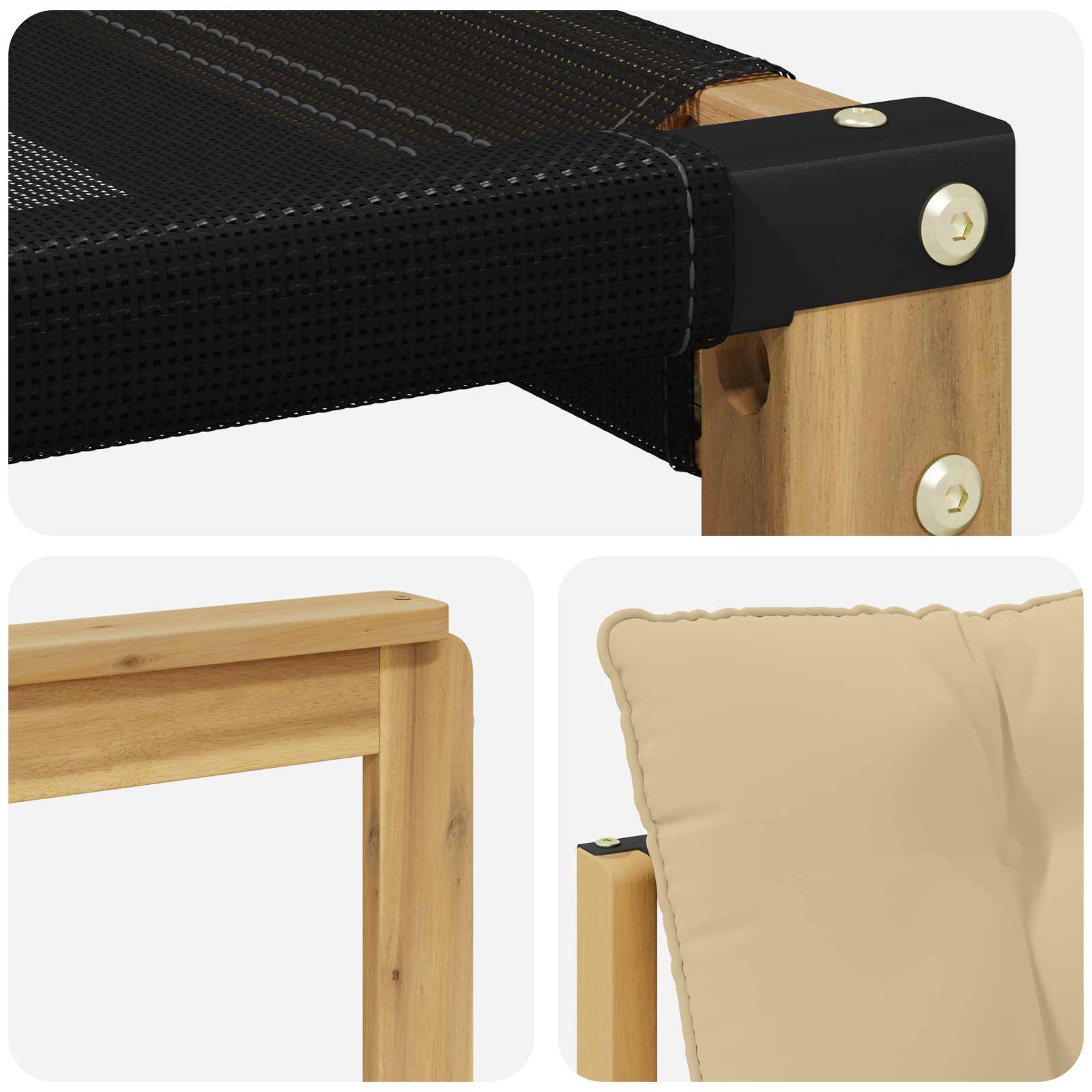 Outdoor-Sofagarnitur mit Kissen 5 pcs Weiß und Beige
