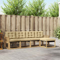 Outdoor-Sofagarnitur mit Kissen 5 pcs Weiß und Beige