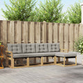 Outdoor-Sofagarnitur mit Kissen 5 pcs Weiß und Hellgrau