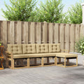 Outdoor-Sofagarnitur mit Kissen 5 pcs Weiß und Beige