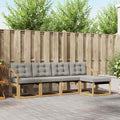 Outdoor-Sofagarnitur mit Kissen 5 pcs Weiß und Hellgrau