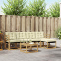 Outdoor-Sofagarnitur mit Kissen 6 pcs Weiß und Creme