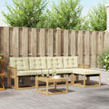 Outdoor-Sofagarnitur mit Kissen 6 pcs Weiß und Creme