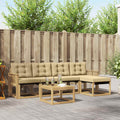 Outdoor-Sofagarnitur mit Kissen 6 pcs Weiß und Beige