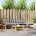 Outdoor-Sofagarnitur mit Kissen 6 pcs Weiß und Hellgrau