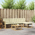 Outdoor-Sofagarnitur mit Kissen 6 pcs Weiß und Creme