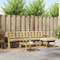 Outdoor-Sofagarnitur mit Kissen 6 pcs Weiß und Beige