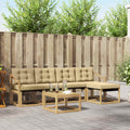 Outdoor-Sofagarnitur mit Kissen 6 pcs Weiß und Beige