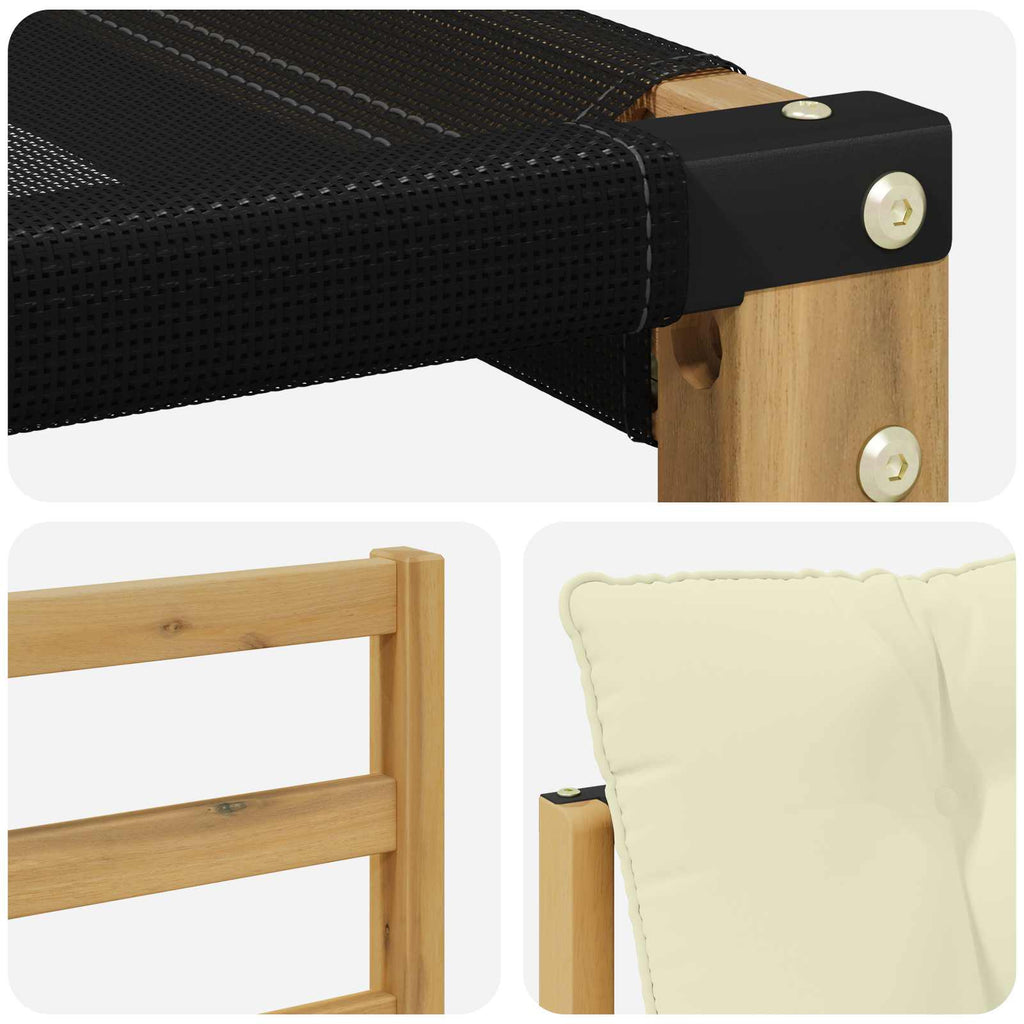 Outdoor-Sofagarnitur mit Kissen 4 pcs Weiß und Creme