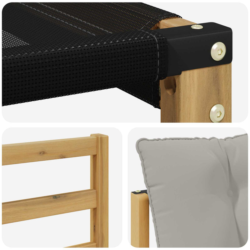 Outdoor-Sofagarnitur mit Kissen 4 pcs Weiß und Hellgrau