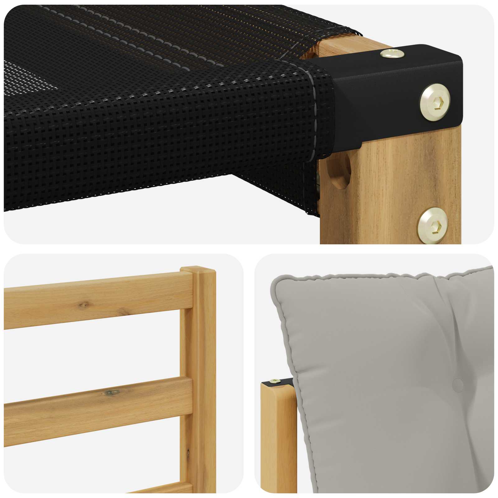 Outdoor-Sofagarnitur mit Kissen 4 pcs Weiß und Hellgrau