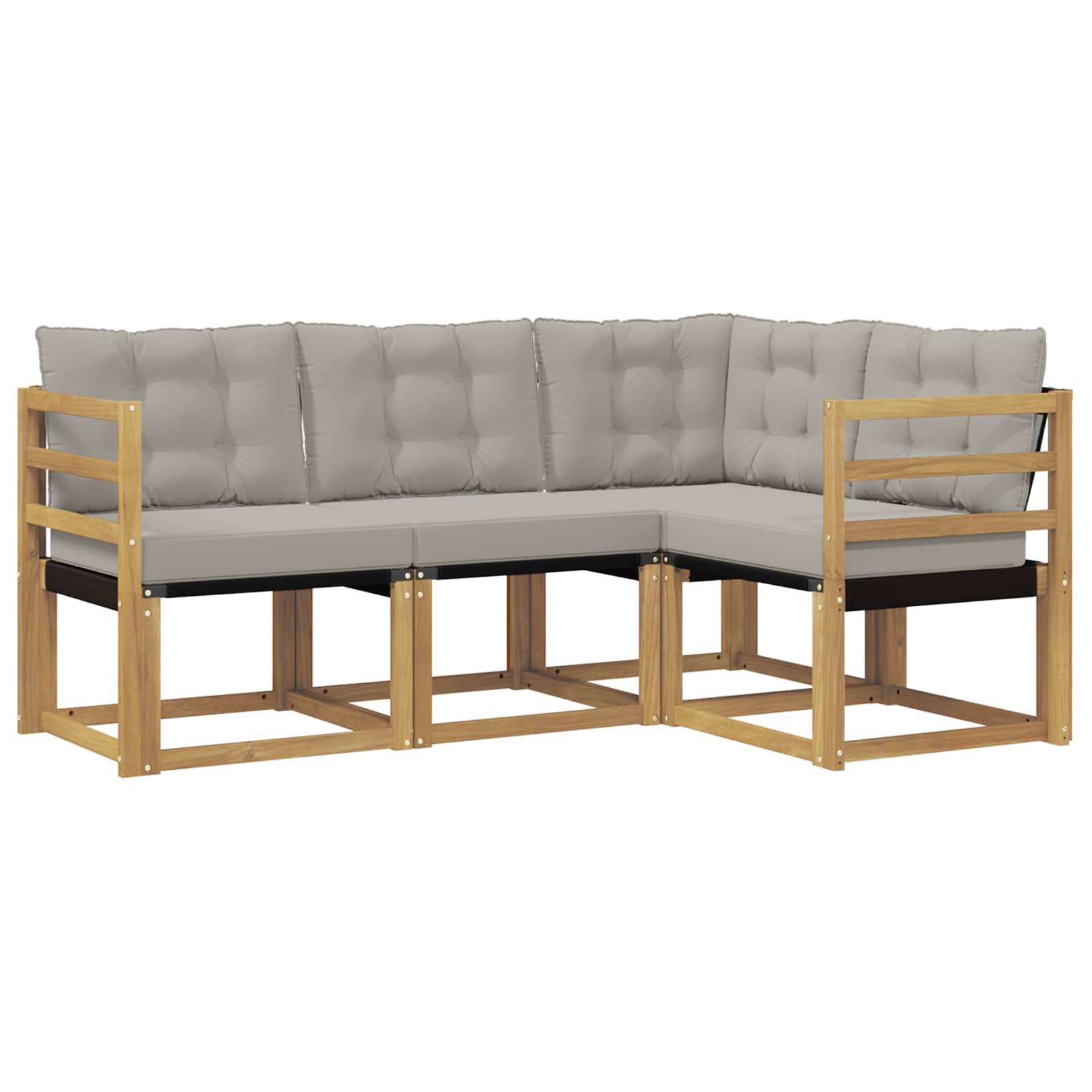 Outdoor-Sofagarnitur mit Kissen 4 pcs Weiß und Hellgrau