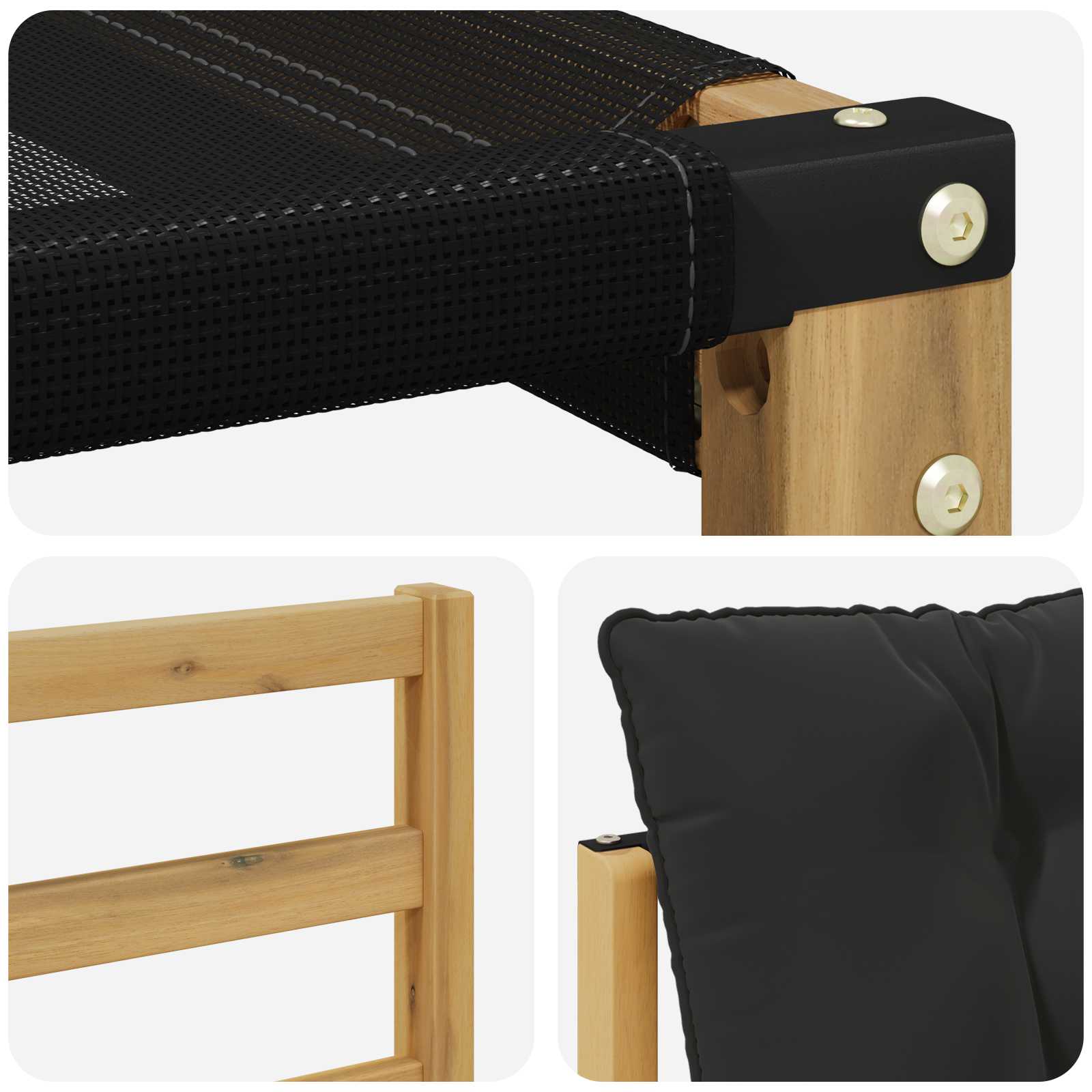 Outdoor-Sofagarnitur mit Kissen 4 pcs Weiß und Schwarz