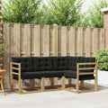 Outdoor-Sofagarnitur mit Kissen 4 pcs Weiß und Schwarz
