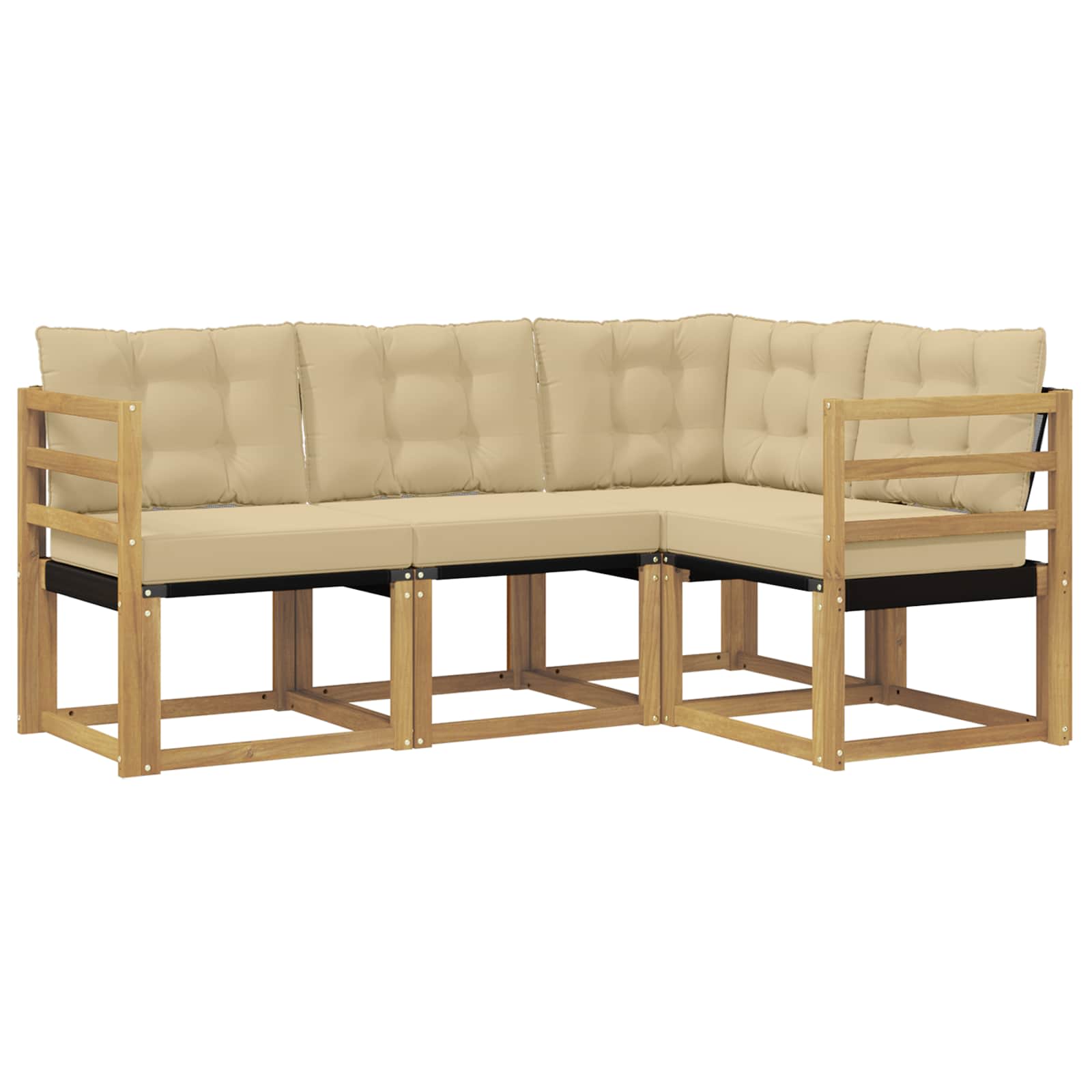 Outdoor-Sofagarnitur mit Kissen 4 pcs Weiß und Beige