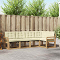 Outdoor-Sofagarnitur mit Kissen 5 pcs Weiß und Creme