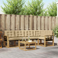 Outdoor-Sofagarnitur mit Kissen 6 pcs Weiß und Beige