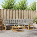 Outdoor-Sofagarnitur mit Kissen 6 pcs Weiß und Hellgrau