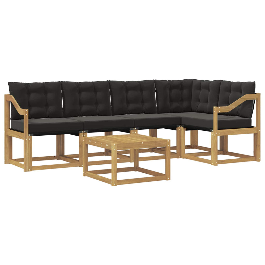 Outdoor-Sofagarnitur mit Kissen 6 pcs Weiß und Schwarz