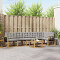 Outdoor-Sofagarnitur mit Kissen 7 pcs Weiß und Hellgrau