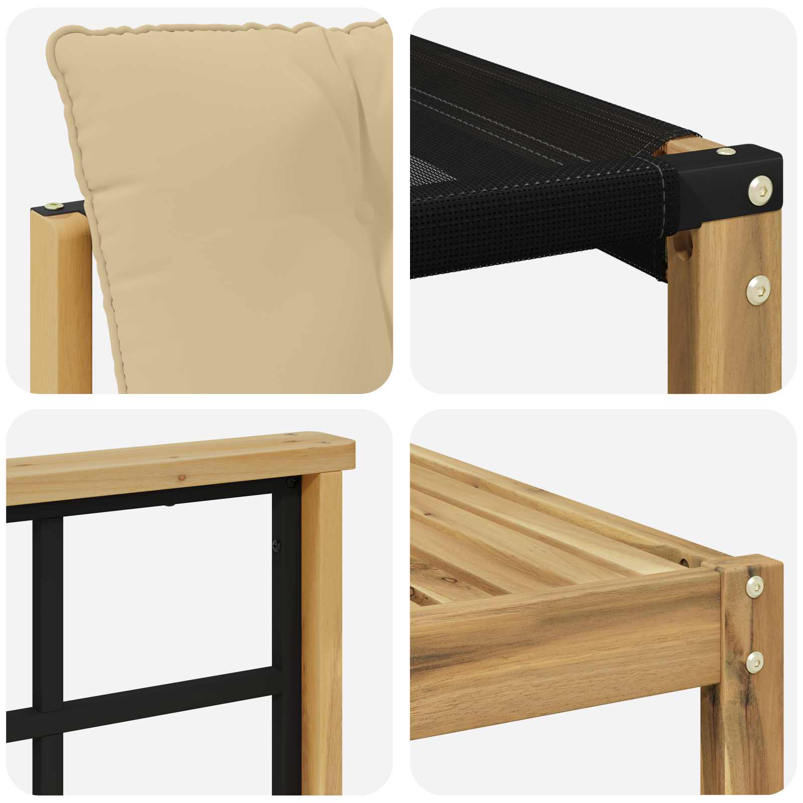Outdoor-Sofagarnitur mit Kissen 7 pcs Weiß und Beige