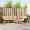 Outdoor-Sofagarnitur mit Kissen 7 pcs Weiß und Beige