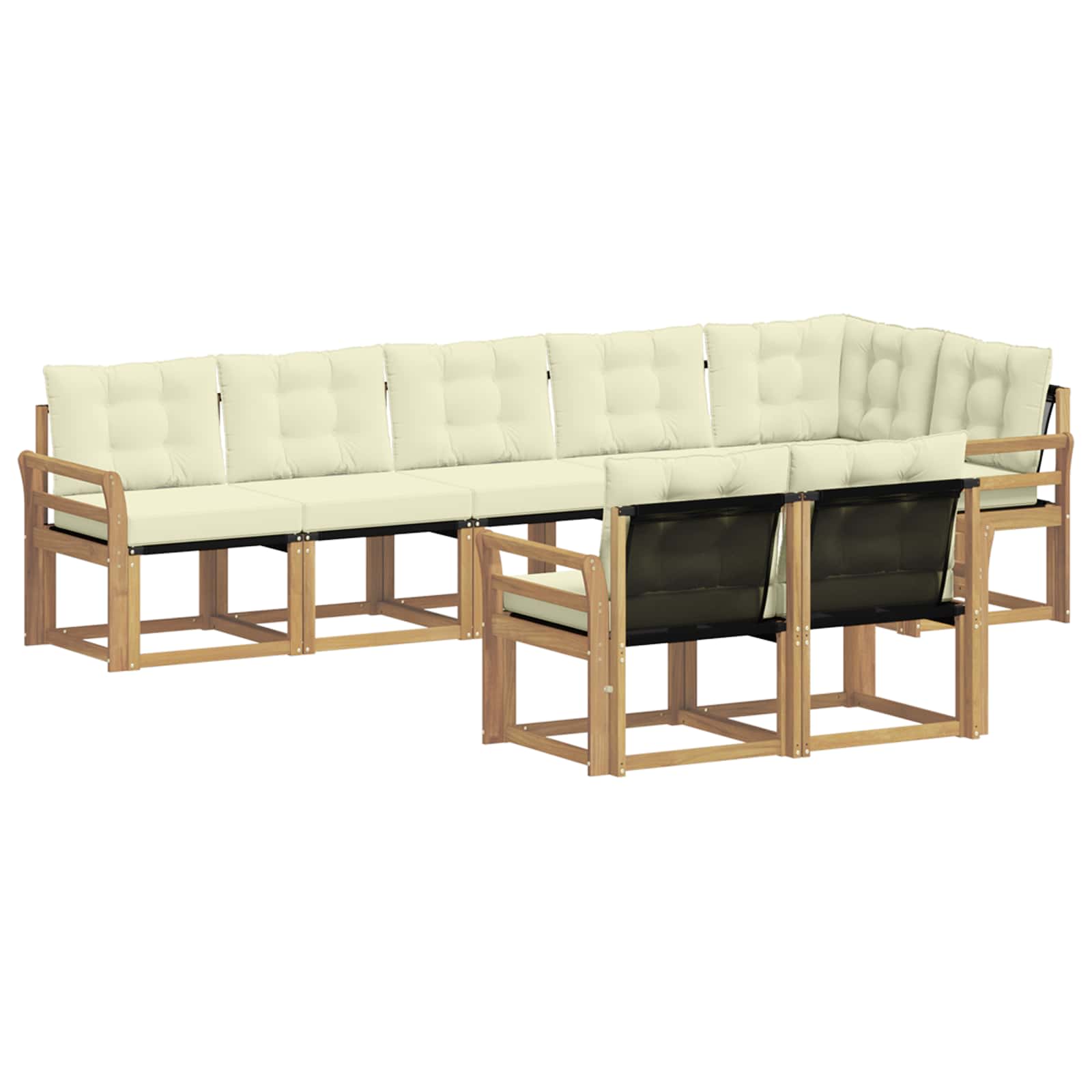 Outdoor-Sofagarnitur mit Kissen 8 pcs Weiß und Creme