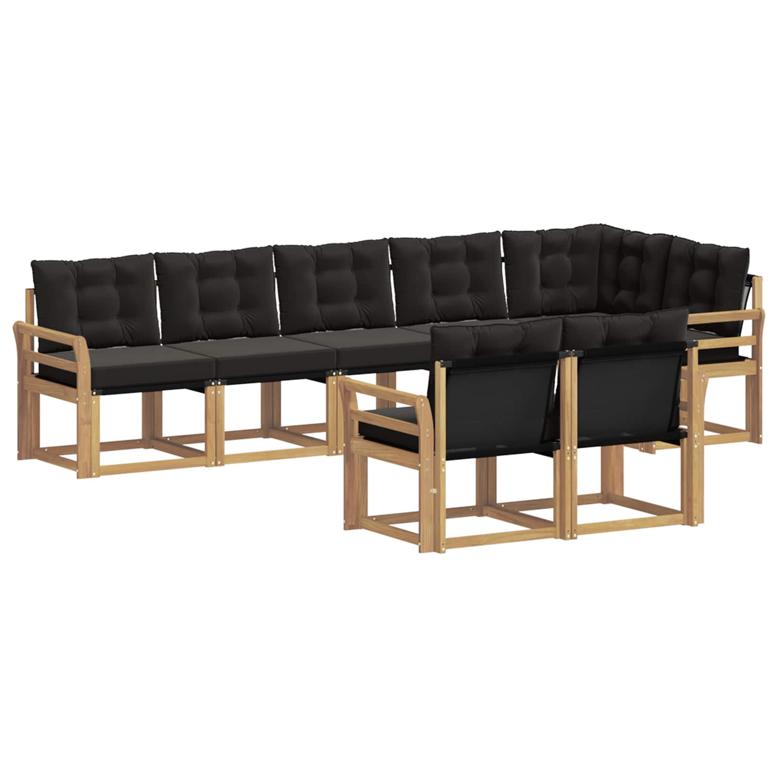 Outdoor-Sofagarnitur mit Kissen 8 pcs Weiß und Schwarz