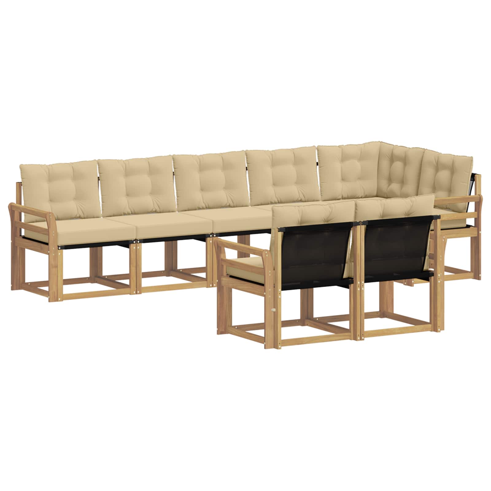Outdoor-Sofagarnitur mit Kissen 8 pcs Weiß und Beige