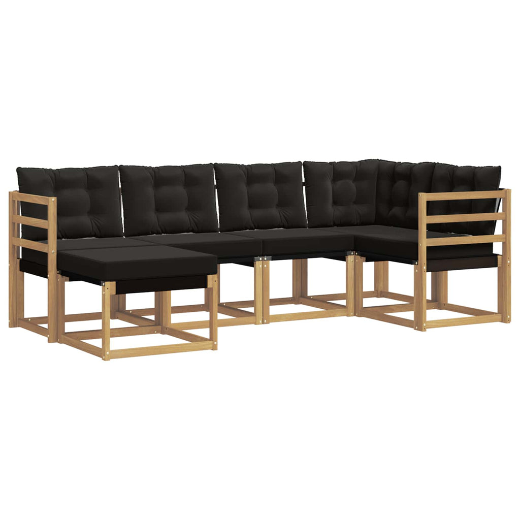 Outdoor-Sofagarnitur mit Kissen 6 pcs Weiß und Schwarz