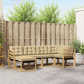 Outdoor-Sofagarnitur mit Kissen 6 pcs Weiß und Beige