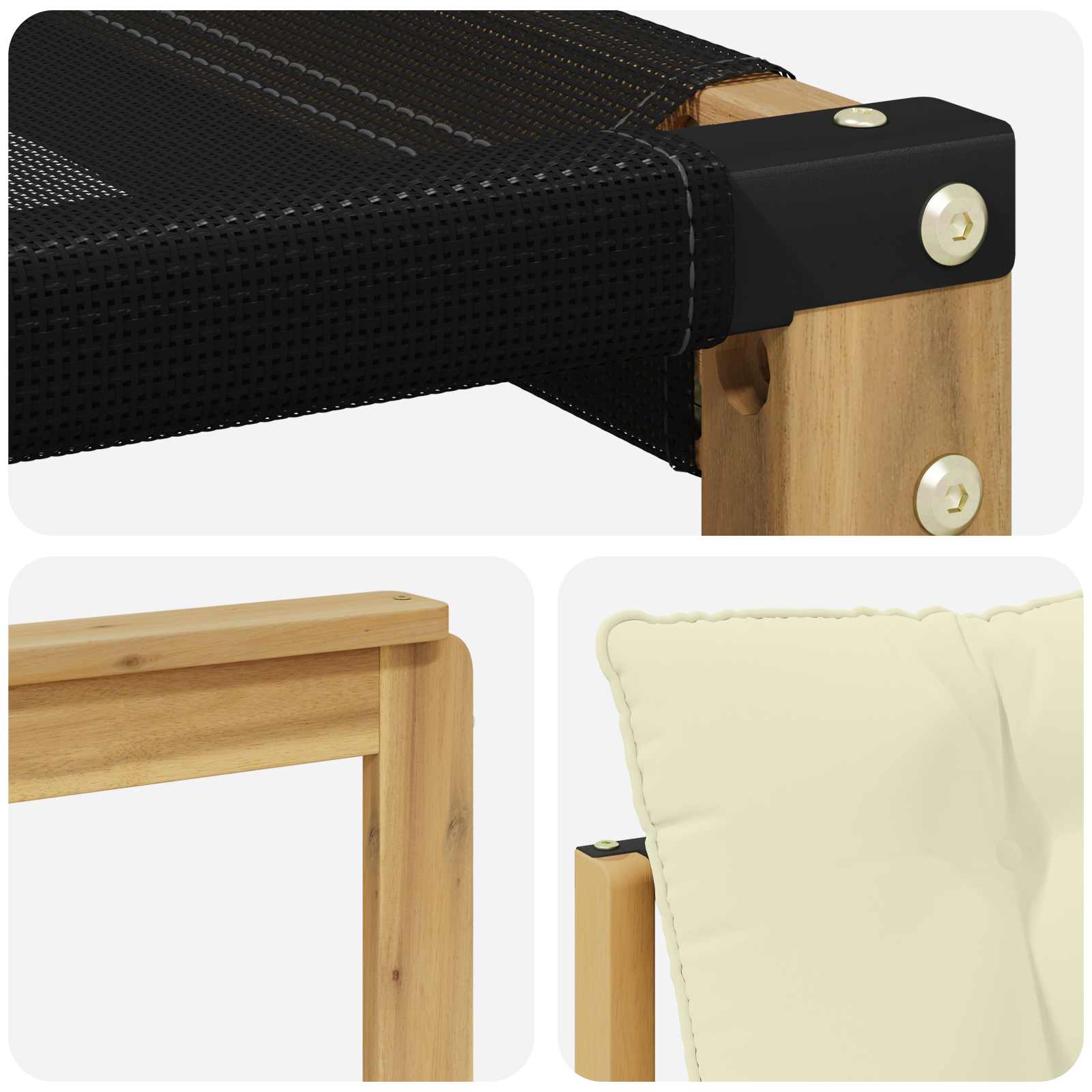 Outdoor-Sofagarnitur mit Kissen 6 pcs Weiß und Creme