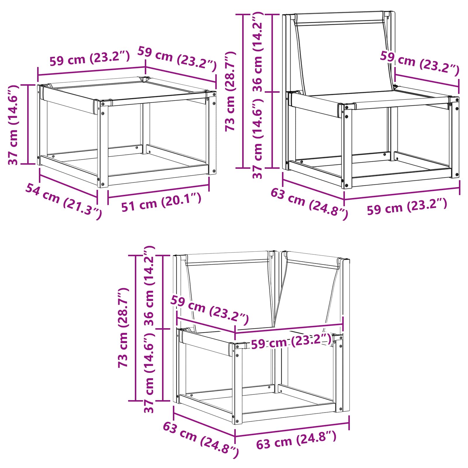 Outdoor-Sofagarnitur mit Kissen 6 pcs Weiß und Creme