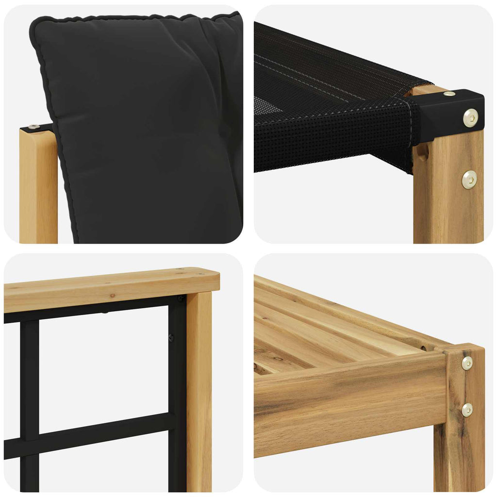 Outdoor-Sofagarnitur mit Kissen 7 pcs Weiß und Schwarz