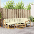 Outdoor-Sofagarnitur mit Kissen 7 pcs Weiß und Creme
